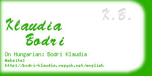 klaudia bodri business card